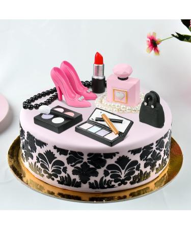 10 Pcs Makeup Cake Topper | Cosmetics Birthday Decorations | 3D Resin Bridal Shower Topper | Lipstick Perfume Eye Shadow Blush | Spa Theme Party Supplies for Girls Women - Buy Online on GoSupps.com