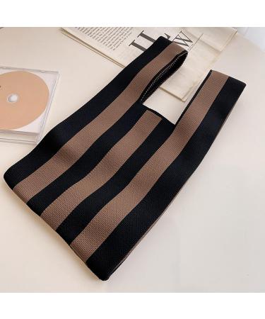Shop Generically Striped Wrist Bag | Knitted Top Handbag & Hobo Bucket Bag - Stylish Crochet Tote for Every Occasion - Buy Online on GoSupps.com