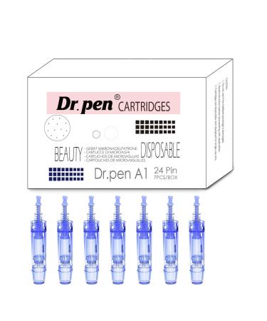 Dr. Pen Ultima A1 Lot de 7 cartouches de rechange originales Mod le 24 broches st riles et hygi niques pour une couverture lisse et uniforme des soins de la peau pour le visage et le corps soins