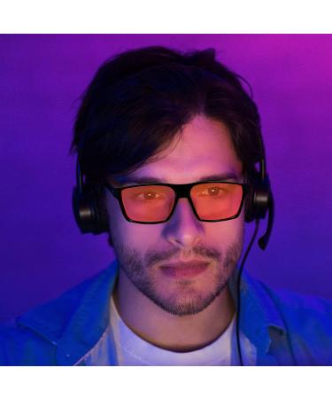 Blue Light Blocking Gaming Glasses for Women Men - Anti-Fatigue Anti Glare UV Filter - Professional Eyestrain Relief - Black - Buy Online on GoSupps.com