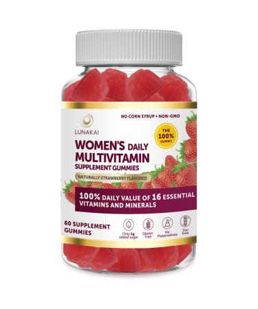 THE 100% Gummy - Womens Multivitamin Gummies - 100% Daily Value of 16 Essential Vitamins and Minerals - Healthy Multivitamin for Women of All Ages - Soy Free  NON-GMO  Gluten Free - 30 Day Supply 60 Count (Pack of 1) Wom... - Buy Online on GoSupps.com