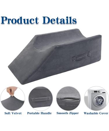 TANYOO Velvet Leg Pillow for Surgery Recovery | Leg Elevation & Pain Relief | Washable Cover | Medium Size (25.5x9.4x7.5) Dark Grey - Buy Online on GoSupps.com