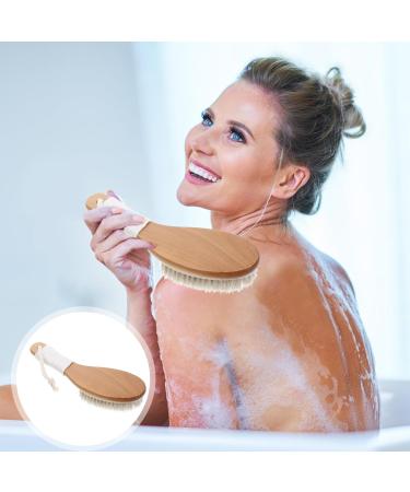 Beavorty Exfoliating Back Scrubber with Wooden Handles Bath Body Scrubber Exfoliator Body Washing Loofah Sponge Shower Mitt Tools Bathroom Accessories for Men Women - Buy Online on GoSupps.com