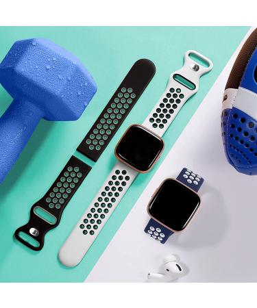 Witzon Sport Bands for Fitbit Versa 2/Lite, Breathable Silicone Replacement Wristbands - Large Black/Gray/White/Blue, Compatible with Versa Smartwatch - Men/Women - Buy Online on GoSupps.com