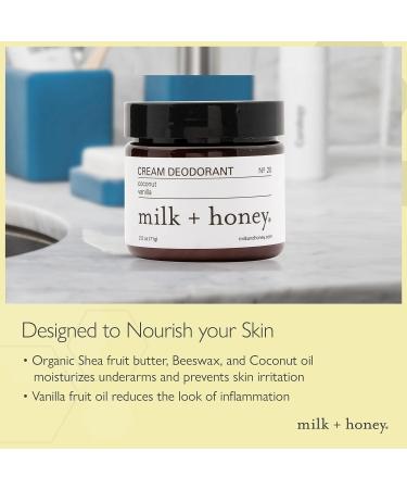 Milk + Honey Aluminum Free No. 20 Cream Deodorant with Coconut and Vanilla 2.5 oz - Natural Deodorant for Women and Men - Buy Online on GoSupps.com