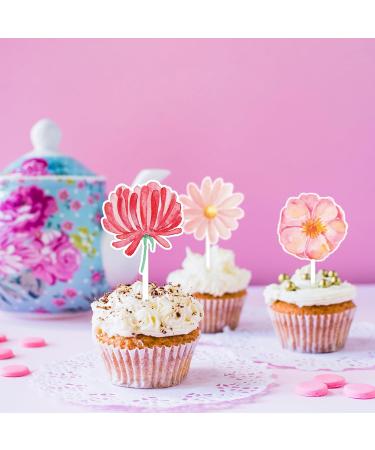 Flower Cupcake Toppers Daisy Cupcake Toppers Sunflower Cake Picks for Flower Themed Party Decorations Supplies 36 Pieces - Buy Online on GoSupps.com