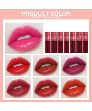 7 Colors Lip Tint Stain Set - Waterproof Long-Lasting Mini Liquid Matte Lipstick | High Pigment Moisturizing & Non-Stick Lip Makeup (01# RED) - International Shipping Available - Buy Online on GoSupps.com