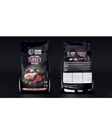JOHN DOG Adult Turkey with Beef and Vegetables Dry Dog Food 12 kg - Buy Online on GoSupps.com