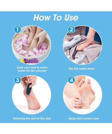 Wllhyf 4-Piece Double-Sided Pedicure Tool Set - Reusable Foot Scrubber for Dead Skin Remover Foot Care for Wet Dry & Cracked Feet - Buy Online on GoSupps.com