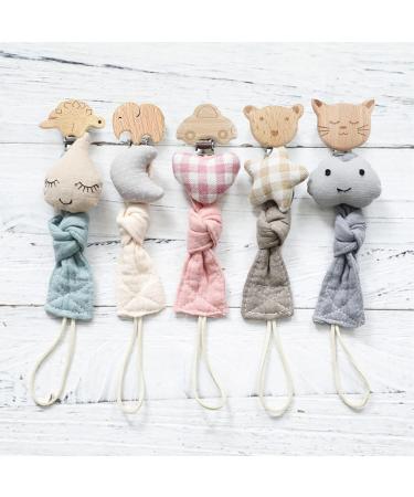 Buy 6-Piece Baby Pacifier Clip Set | Metal & Wood Safe Nuckel Clips for Teething Girls | Stylish Pacifier Chain Accessories - Buy Online on GoSupps.com