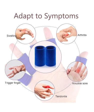 MEITREND Finger Protectors Compression Sleeves - 10 Pcs Thumb Splint Brace for Pain Relief - Breathable Elastic Finger Support Tape - Arthritis Trigger Relief - Basketball Baseball Compression Blue - Buy Online on GoSupps.com