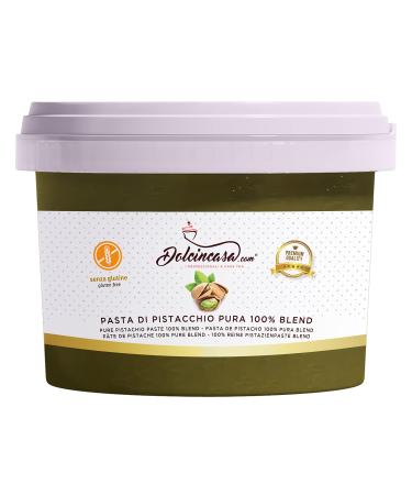 Dolcincasa-com Pistachio Paste 100% Pure Natural Tasty Flexible Versatile Refining Micron 14/16 for Home and Professional Use Gluten Free 500g Pack