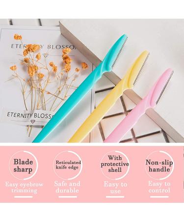 60-Piece Eyebrow Razor Set for Women & Men - Facial Hair Trimmer in Green Pink & Yellow | Precision Cover for Easy Shaping - Buy Online on GoSupps.com