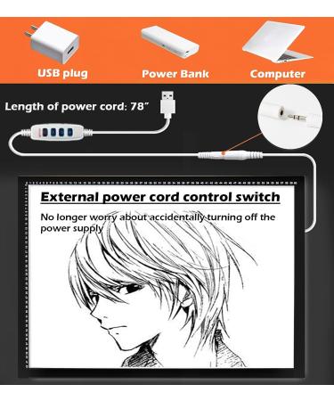 Upgraded A2 Light Pad | 3-Color Settings | Stepless Brightness Adjustment | Large Tracing Board 25x18 INCH with Clips - Buy Online on GoSupps.com