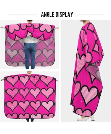 Waterproof Barber Cape - Valentine's Day Pink Heart & Cheetah Haircut Bib for Men & Women - Unisex Hair Cutting Cape - Buy Online on GoSupps.com