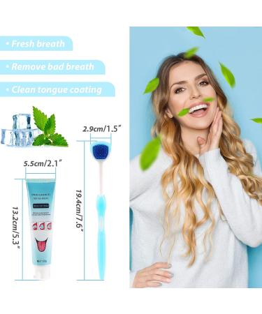 2 Pcs Tongue Scraper Kit with Cleaning Gel and Brush | Easy to Use Tongue Scrubber for Men and Women - Buy Online on GoSupps.com