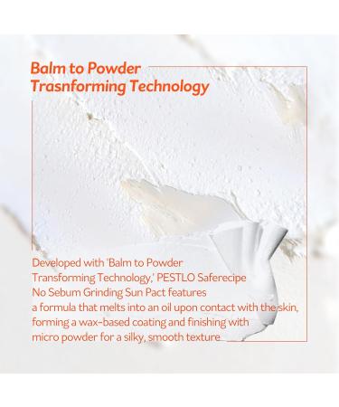 PESTLO Saferecipe No Sebum Grinding Sun Pact SPF 50+ | Hypoallergenic Sebum Control Sunscreen - 0.63oz/18g - Buy Online on GoSupps.com