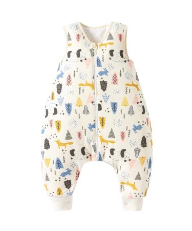 Duomiaomiao Baby Sleeping Bag with Legs 2.5 TOG Unisex 100% Cotton Wearable Blanket baby Winter sleeping bag 6-18 months 65cm / baby height 70-80cm 2.5 Tog-beige Panda
