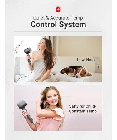 MelodySusie Ionic Hair Dryer | 1400W Fast Drying Blow Dryer | Professional Portable Hair Styling | Damage-Free & Low Noise - Buy Online on GoSupps.com