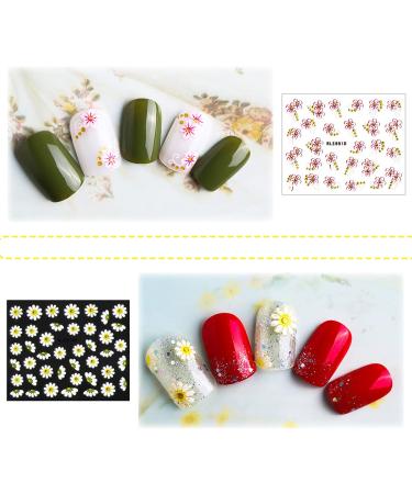 DANNEASY 30 Sheets Self-Adhesive Butterfly Flower Nail Stickers | 5D Nail Decals for Women, Girls, & Kids | Nail Decoration Kit with Tweezers & Cuticle Stick - Buy Online on GoSupps.com