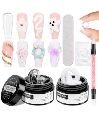 SUPWEE SUPWEE Glossy White Non-Stick 3D Nail Sculpture Gel for Rigid Nail Sculpting - Multifunctional Manicure