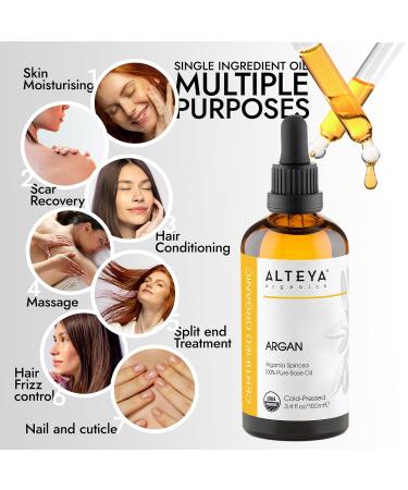 Altenya Organic Argan Oil 100ml - 100% Pure USDA-Certified Cold-Pressed Carrier Oil for Premium Skin Care - Moisturizing & Nutrient-Rich Therapeutic Quality - Buy Online on GoSupps.com