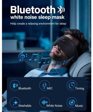 Bluetooth Sleep Headphones & White Noise Mask | 3D Eye Mask | 38 Soothing Sounds | 16hrs Playtime | Light Blocking | Auto-Off Timer | Ideal for Travel & Sleep - Buy Online on GoSupps.com