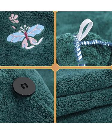 Dry Hair Cap for Women - Quick-Drying Super Absorbent Headscarf | Cute Dark Green Towel (25x65cm) | Perfect for Wet Hair - Buy Online on GoSupps.com