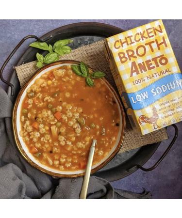 Aneto Low Sodium Chicken Broth 34 Fl Oz - 100% Natural (Pack of 6) - Best Price Online - Buy Online on GoSupps.com