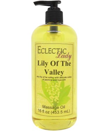 Lily of The Valley Massage Oil 16 oz with Sweet Almond Oil and Jojoba Oil Preservative Free Perfect for Aromatherapy and Relaxation 16 Ounce