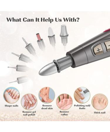 Beautural Electric Manicure Pedicure Set | Professional Nail Miller with 10 Attachments & LED Light - Gray | Ultimate Nail Care for Hands & Feet - Buy Online on GoSupps.com
