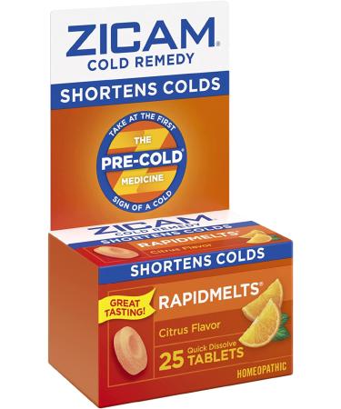 Zicam Cold Remedy Zinc Rapidmelts Citrus Flavor 25 Count - Fast-Acting Relief | Pack of 1 - Buy Online on GoSupps.com