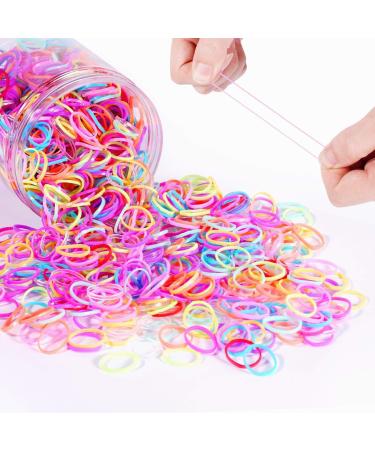 Hoyols Small Elastics Hair Ties 1500pcs - 10 Colored Mini Rubber Bands for Girls - Buy Online on GoSupps.com