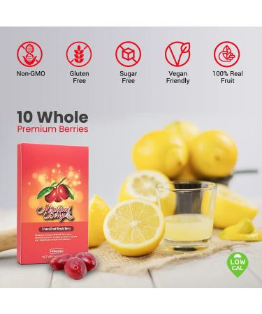 MiralandBerry Freeze Dried Miracle Fruit 10 Whole Premium Berries - Taste Tripping Party Essential, Cut Sugar Intake & Turn Sour Foods Sweet - 0.07oz Pack - Buy Online on GoSupps.com