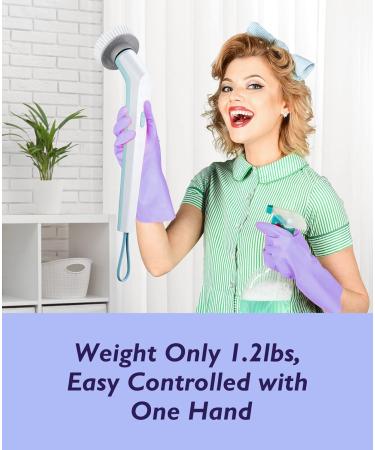 TrueBes Handheld Electric Spin Scrubber 3 Replaceable Brush Heads 1.1lb Lightweight Cordless Shower Scrubber with 90mins Worktime Power Cleaning for Tile Floor Bathtub - Buy Online on GoSupps.com