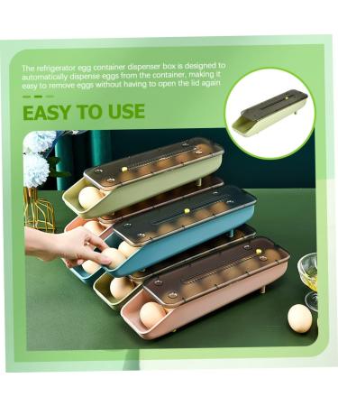 GLEAVI 2pcs Egg Storage Box Refrigerator Egg Drawer Eggs Egg Drawer for Refrigerator Egg Tray Crisper Green 33x9.2cm - Buy Online on GoSupps.com