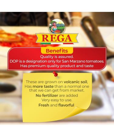 Rega San Marzano Tomatoes DOP Peeled Tomato Tinned Imported From Italy Pack of 3 Tins (400g Each) Rosslead Label - Buy Online on GoSupps.com