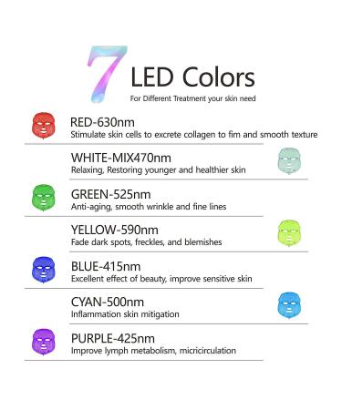 Angel Kiss LED Face Mask Light Therapy - 7 Color Blue & Red Light for Anti-Aging Skin Care | Facial Treatment Photon Mask for Wrinkle Removal & Skin Rejuvenation - Best Gift for Women - Buy Online on GoSupps.com