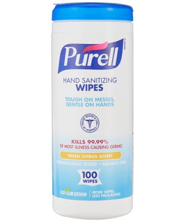 Purell Sanitizing Wipes, Fresh Citrus Scent, Pack of 100 Wipes 5.78" x 7"