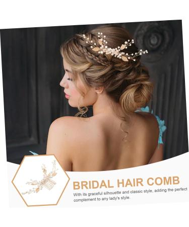 FRCOLOR Miss crystal hair comb Hair piece Metal bride decorate hair romantic wedding headpiece ornament hair accessories alloy gold hair accessories leaf prom accessories grace - Buy Online on GoSupps.com