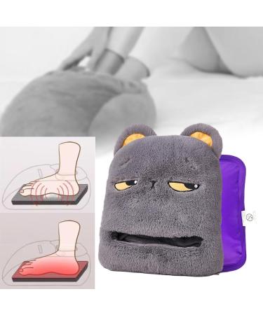 Harilla Electrically Heated Foot Warmers - USB Heating Pillows for Cold Weather Thick & Durable Travel Comfort - Gray Cat Design - Buy Online on GoSupps.com