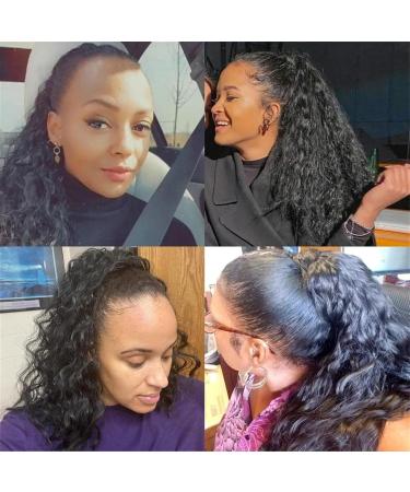 Ponytail Extensions Remy Human Hair Clip in Water Wave Ponytail Extensions 10-24 Inch Long Wave Curly Human Hair Ponytail Wrap Around Long Wavy Ponytail Natural Color for Women(Size:12inch 100g) - Buy Online on GoSupps.com