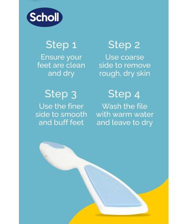 Scholl Hard Skin Foot File - Double Action for Removal & Smoothing | Soft Grip, Extendable Handle | Comfortable Use - Buy Online on GoSupps.com