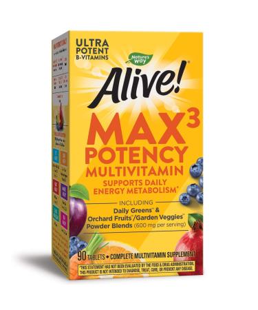Nature's Way Alive! Max Potency Daily Multivitamin Tablets Natural 90 Count