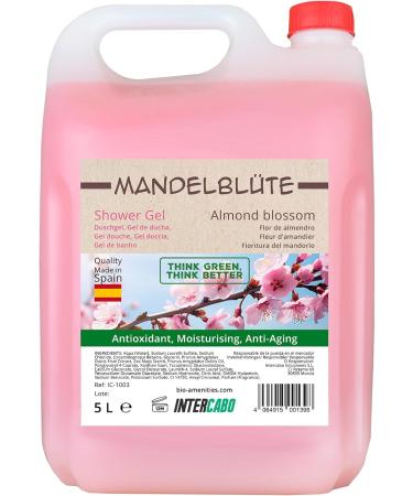 Intercabo Shower gel with almond blossom scent mild and nourishing formula 2 x 5 l canister ideal for hotels gyms spas professional moisturizing body gel - Buy Online on GoSupps.com