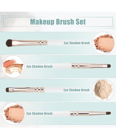 VOCOSTE 4pcs Makeup Brush Set | Face Concealer Eyeshadow Smudger Highlighter Brushes | Premium Wooden Handles in White & Gold - Buy Online on GoSupps.com