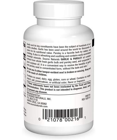 Source Naturals Garlic & Parsley 250 Softgels | Immune Support & Heart Health - Buy Online on GoSupps.com
