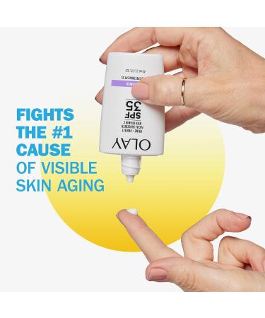 Olay Prime & Protect SPF 35 Sunscreen - Matte Finish Makeup Primer for All Skin Types | 40 mL International Shipping - Buy Online on GoSupps.com