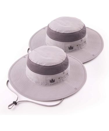 Buy The Friendly Swede UV Protection Sonnenhut - 2-Pack Safari & Fishing Hats for Men & Women | UPF 50 Gray with Neck Protection - Buy Online on GoSupps.com