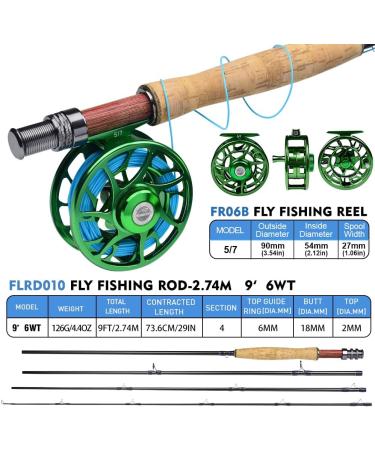Proberos Fly Fishing Combo - Complete 5/7 Fly Rod and Reel Package with Case - 2.7m 6wt Set for Beginners & Enthusiasts - Buy Online on GoSupps.com